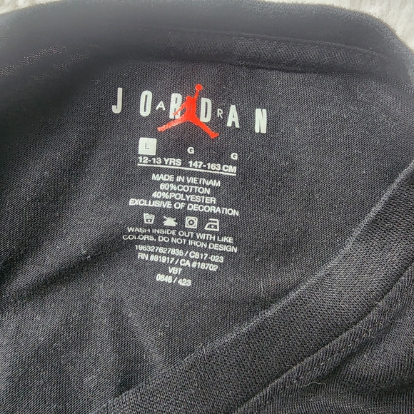 Jordan Black Graphic Tee with Red & White Sneaker Print - Picture 2 of 3